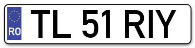 Placuta inmatriculare numar auto  TL-51-RIY, TL 51 RIY, TL51RIY