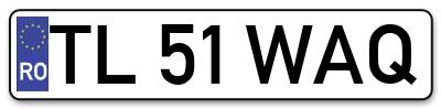 Placuta inmatriculare numar auto  TL-51-WAQ, TL 51 WAQ, TL51WAQ