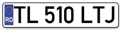Placuta inmatriculare numar auto  TL-510-LTJ, TL 510 LTJ, TL510LTJ