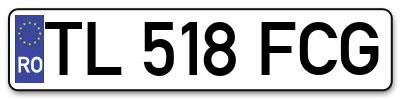 Placuta inmatriculare numar auto  TL-518-FCG, TL 518 FCG, TL518FCG