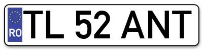 Placuta inmatriculare numar auto  TL-52-ANT, TL 52 ANT, TL52ANT
