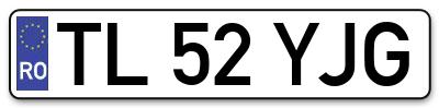 Placuta inmatriculare numar auto  TL-52-YJG, TL 52 YJG, TL52YJG