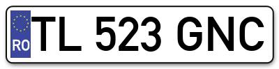 Placuta inmatriculare numar auto  TL-523-GNC, TL 523 GNC, TL523GNC