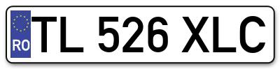Placuta inmatriculare numar auto  TL-526-XLC, TL 526 XLC, TL526XLC