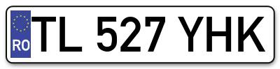 Placuta inmatriculare numar auto  TL-527-YHK, TL 527 YHK, TL527YHK