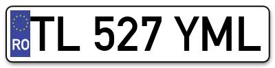 Placuta inmatriculare numar auto  TL-527-YML, TL 527 YML, TL527YML