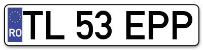 Placuta inmatriculare numar auto  TL-53-EPP, TL 53 EPP, TL53EPP