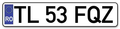 Placuta inmatriculare numar auto  TL-53-FQZ, TL 53 FQZ, TL53FQZ