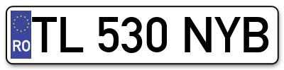 Placuta inmatriculare numar auto  TL-530-NYB, TL 530 NYB, TL530NYB