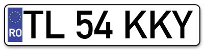 Placuta inmatriculare numar auto  TL-54-KKY, TL 54 KKY, TL54KKY