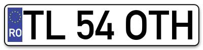 Placuta inmatriculare numar auto  TL-54-OTH, TL 54 OTH, TL54OTH