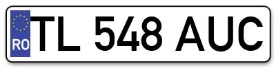 Placuta inmatriculare numar auto  TL-548-AUC, TL 548 AUC, TL548AUC