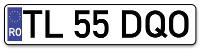 Placuta inmatriculare numar auto  TL-55-DQO, TL 55 DQO, TL55DQO