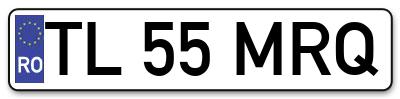 Placuta inmatriculare numar auto  TL-55-MRQ, TL 55 MRQ, TL55MRQ