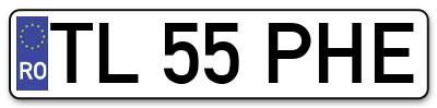 Placuta inmatriculare numar auto  TL-55-PHE, TL 55 PHE, TL55PHE