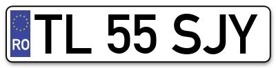 Placuta inmatriculare numar auto  TL-55-SJY, TL 55 SJY, TL55SJY