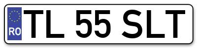 Placuta inmatriculare numar auto  TL-55-SLT, TL 55 SLT, TL55SLT