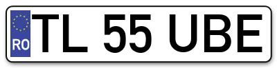 Placuta inmatriculare numar auto  TL-55-UBE, TL 55 UBE, TL55UBE