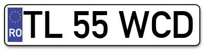 Placuta inmatriculare numar auto  TL-55-WCD, TL 55 WCD, TL55WCD