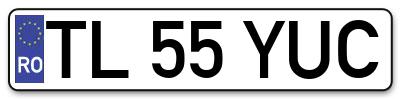 Placuta inmatriculare numar auto  TL-55-YUC, TL 55 YUC, TL55YUC