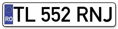 Placuta inmatriculare numar auto  TL-552-RNJ, TL 552 RNJ, TL552RNJ