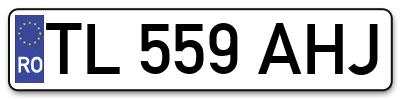 Placuta inmatriculare numar auto  TL-559-AHJ, TL 559 AHJ, TL559AHJ