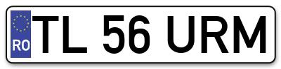 Placuta inmatriculare numar auto  TL-56-URM, TL 56 URM, TL56URM
