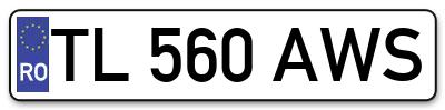 Placuta inmatriculare numar auto  TL-560-AWS, TL 560 AWS, TL560AWS