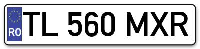 Placuta inmatriculare numar auto  TL-560-MXR, TL 560 MXR, TL560MXR