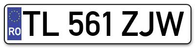 Placuta inmatriculare numar auto  TL-561-ZJW, TL 561 ZJW, TL561ZJW
