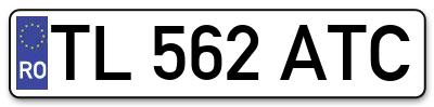 Placuta inmatriculare numar auto  TL-562-ATC, TL 562 ATC, TL562ATC