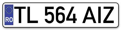 Placuta inmatriculare numar auto  TL-564-AIZ, TL 564 AIZ, TL564AIZ