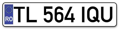 Placuta inmatriculare numar auto  TL-564-IQU, TL 564 IQU, TL564IQU