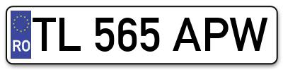 Placuta inmatriculare numar auto  TL-565-APW, TL 565 APW, TL565APW
