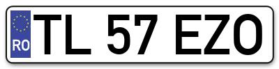 Placuta inmatriculare numar auto  TL-57-EZO, TL 57 EZO, TL57EZO