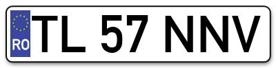 Placuta inmatriculare numar auto  TL-57-NNV, TL 57 NNV, TL57NNV