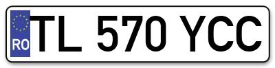 Placuta inmatriculare numar auto  TL-570-YCC, TL 570 YCC, TL570YCC
