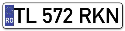 Placuta inmatriculare numar auto  TL-572-RKN, TL 572 RKN, TL572RKN