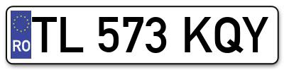 Placuta inmatriculare numar auto  TL-573-KQY, TL 573 KQY, TL573KQY