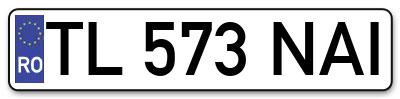 Placuta inmatriculare numar auto  TL-573-NAI, TL 573 NAI, TL573NAI