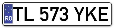 Placuta inmatriculare numar auto  TL-573-YKE, TL 573 YKE, TL573YKE