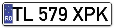 Placuta inmatriculare numar auto  TL-579-XPK, TL 579 XPK, TL579XPK
