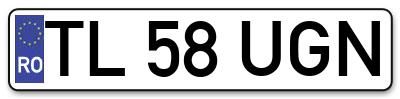 Placuta inmatriculare numar auto  TL-58-UGN, TL 58 UGN, TL58UGN