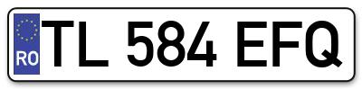 Placuta inmatriculare numar auto  TL-584-EFQ, TL 584 EFQ, TL584EFQ