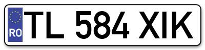 Placuta inmatriculare numar auto  TL-584-XIK, TL 584 XIK, TL584XIK