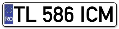 Placuta inmatriculare numar auto  TL-586-ICM, TL 586 ICM, TL586ICM