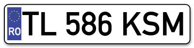 Placuta inmatriculare numar auto  TL-586-KSM, TL 586 KSM, TL586KSM