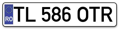 Placuta inmatriculare numar auto  TL-586-OTR, TL 586 OTR, TL586OTR
