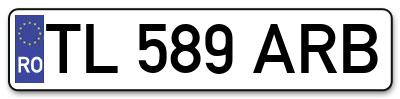 Placuta inmatriculare numar auto  TL-589-ARB, TL 589 ARB, TL589ARB