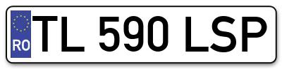 Placuta inmatriculare numar auto  TL-590-LSP, TL 590 LSP, TL590LSP
